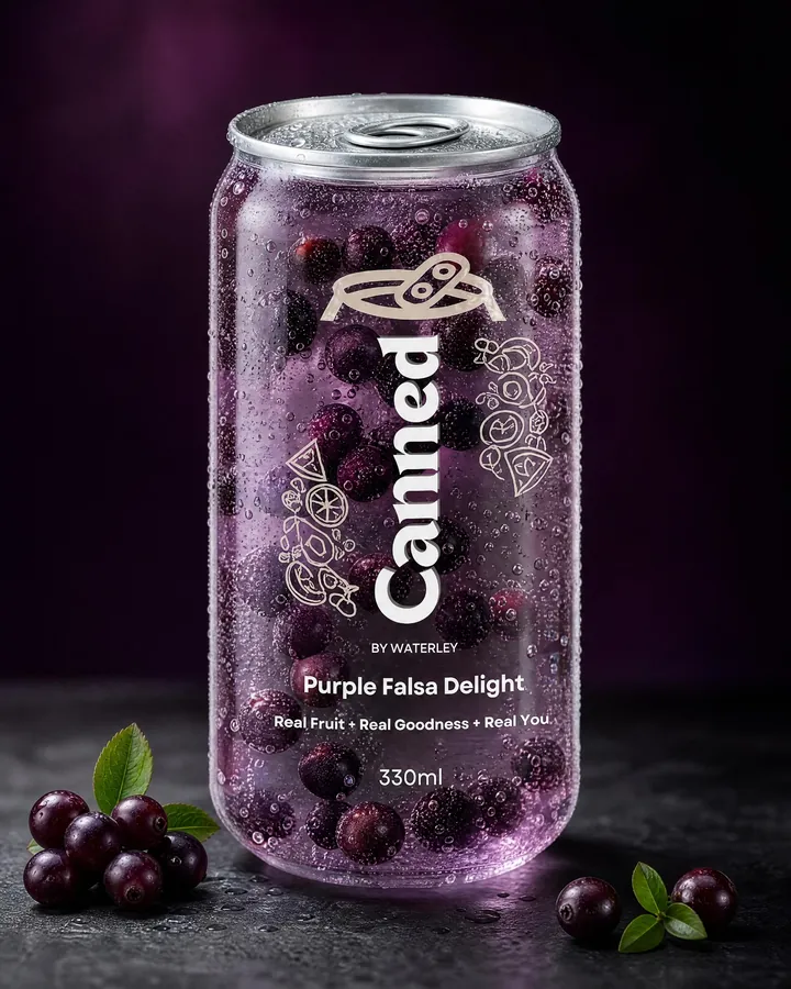 Canned by Waterley - Purple Falsa Delight — falsa berry premium cold-sealed can in Lahore